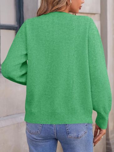 Saodimallsu Womens Button Down Cardigan Sweaters Crew Neck Long Sleeve Open Front Loose Fall Soft Knit Sweater Coats in Saudi Arabia