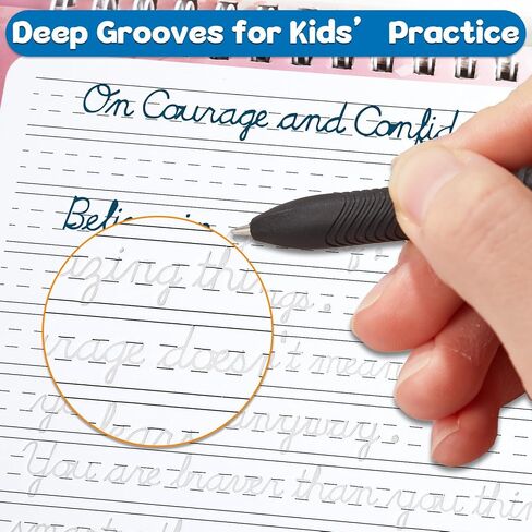 GISGFIM 4 PACK GROOVED LURSIVE LREKBRING Forkbook Kit Magic Magic Grooved Handriting Practice مع اختفاء أقلام الحبر المبتذلة للطلاب من أجل الأطفال ، رسائل رسائل القراءة in Kuwait