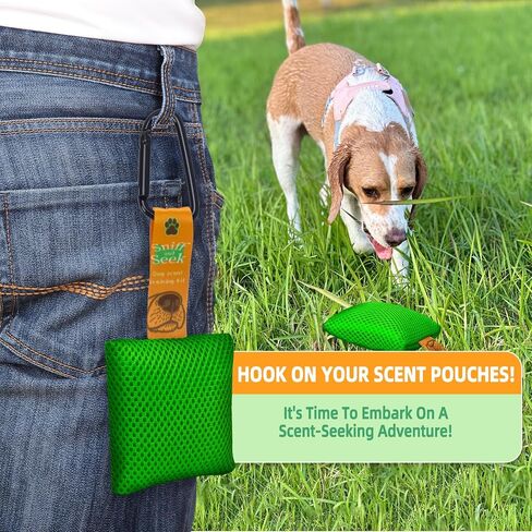 طقم التدريب على رائحة الكلاب-6 أكياس رائحة مع الشمر و Rosemary ، و Snap Hooks و Leghy By-Step Guide-ألعاب الدماغ الممرحة للكلاب-تشجيع الهدوء ، بناء السندات ، جميع الأعمار والسلالات in Saudi Arabia