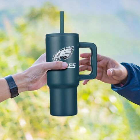 The Memory Company NFL Game Day 24oz Stainless Steel Tumbler - Double-Wall Vacuum Insulated Cup, Team Logo Sports Travel Mug with Lid & Straw, Officially Licensed Merchandise in Saudi Arabia