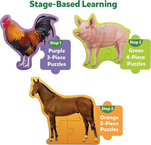 Skillmatics Step by Step Puzzles - 40 Piece Jigsaw & Toddler Puzzles, Montessori Educational Toy for Boys & Girls, Fruits and Vegetables, Travel Friendly, Gifts for Kids Ages 3, 4, 5 and Up in Saudi Arabia