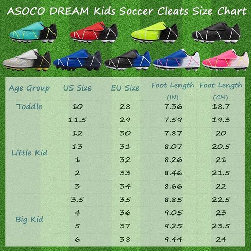 أحذية كرة القدم للأطفال من ASOCO DREAM للأولاد والبنات أحذية كرة قدم للأرضيات الصلبة للشباب أحذية كرة قدم رياضية احترافية للاستخدام في الهواء الطلق in Kuwait