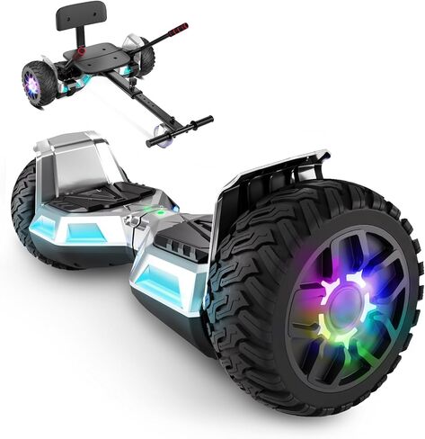 LIEAGLE Scooter With Seat Attachment, 6.5" Scooters Go Kart Combo With Colorful LED Lights & Bluetooth, For Kids Boys Girls Adults All Ages in Saudi Arabia