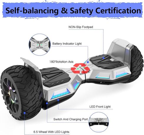 LIEAGLE Scooter With Seat Attachment, 6.5" Scooters Go Kart Combo With Colorful LED Lights & Bluetooth, For Kids Boys Girls Adults All Ages in Saudi Arabia