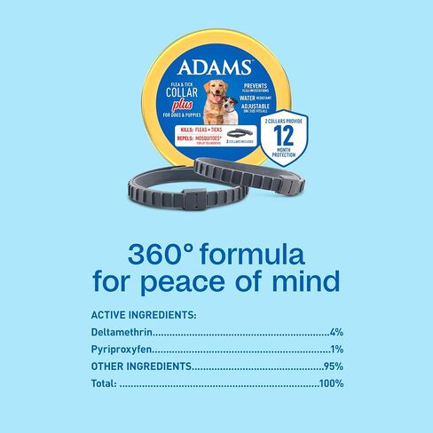 Adams Flea & Trick Twher Plus للكلاب والجزر ، حماية لمدة 6 أشهر ، يتناسب مقاس واحد من جميع الكلاب والجزر ، ويقتل البراغيث والقراد ، ويقوم بصد البعوض لمدة تصل إلى 6 أشهر (باستثناء كاليفورنيا) in Saudi Arabia