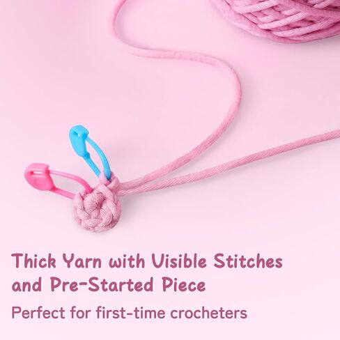 طقم Crochet Amorloop للمبتدئين-خيوط غرز سهلة رؤيتها ، وقطعة مسبقة ، ودروس فيديو خطوة بخطوة | مجموعة الكروشيه المبتدئة مع نمط حيوان لطيف - نمط ديناصور أصلي مصنوع يدويًا in Kuwait