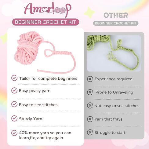 طقم Crochet Amorloop للمبتدئين-خيوط غرز سهلة رؤيتها ، وقطعة مسبقة ، ودروس فيديو خطوة بخطوة | مجموعة الكروشيه المبتدئة مع نمط حيوان لطيف - نمط ديناصور أصلي مصنوع يدويًا in Kuwait
