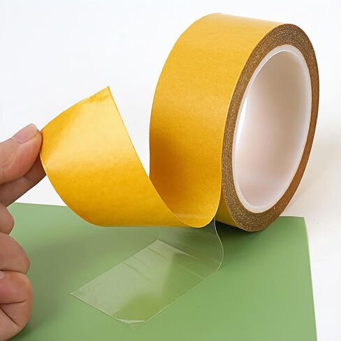 Ultra Thin Double Sided Tape Heavy Duty - 0.125mm Thick Clear Strong Adhesive Two Sided Stick Tape for Woodworking,Photos,Posters,Rugs,DIY Projects,Crafts,2 in x 66 ft Roll, Removable,Residue Free in Kuwait