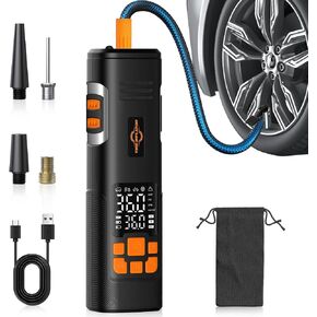 Tire Inflator Portable Air Compressor, 150PSI Air Pump for Car Tires, LED Light & Auto Shutoff, Cordless Electric Bike Tire Pump with Digital Pressure Gauge for Car, Motorcycle, Bicycle in Saudi Arabia