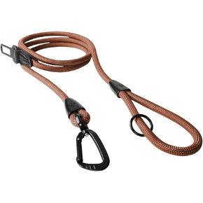 CLEPAWS Rope Dog Leash 6 FT, 2-in-1 Heavy Duty Dog Leash with Seat Belt Buckle, Tangle Free 360° Swivel Aviation Aluminum Carabiner, All Metal Hardware, Alloy O-Ring (Evergreen) in Saudi Arabia
