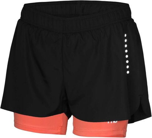 Women's Performance Active Running Shorts-Black/Red-Medium in Saudi Arabia