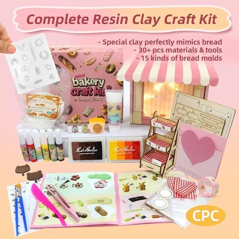 Iland لطيف الحرف اليدوية للمراهقين للنساء الكبار من AIR AIR DRY CLAY ART MINI FOOD ، نمذجة طين الطين من أجل المرح تاريخ Nigh in Kuwait
