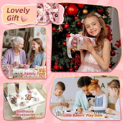 Iland لطيف الحرف اليدوية للمراهقين للنساء الكبار من AIR AIR DRY CLAY ART MINI FOOD ، نمذجة طين الطين من أجل المرح تاريخ Nigh in Kuwait