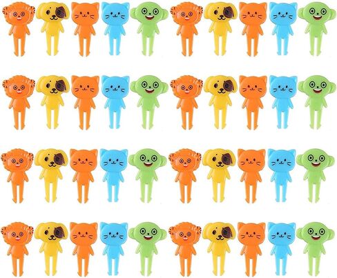 40 Pieces Animal Food Picks for Lunchbox, Mini Fun Fruit Picks, Lunch Picks for Bento Box, Cute Reusable Toothpicks Forks for Picky Eaters, BPA-Free in Kuwait