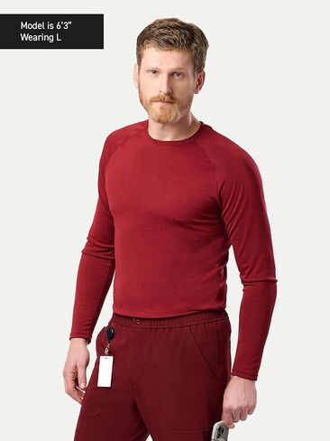 Peelz Danny Long Sleeve Underscrub Top for Men - Soft, Stretchy, Seamless Fabric Scrubs for Layering & Comfort, Slim Fit in Kuwait