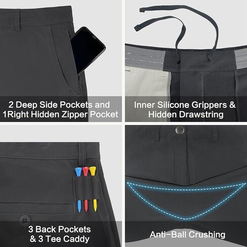 JWM Men's Golf Dress Pant Stretch - 30" Work Business Casual Comfy Trousers Slacks Quick Dry Lightweight with 5 Pockets in Kuwait