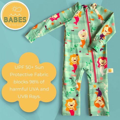 Baby Swimsuit Girl and Boy Infant Swimwear UPF 50+ Sun Protectant Bathing Suit Long Sleeve One Piece Full Coverage in Saudi Arabia