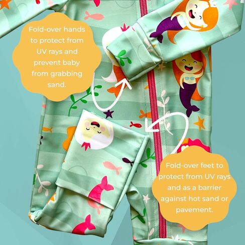 Baby Swimsuit Girl and Boy Infant Swimwear UPF 50+ Sun Protectant Bathing Suit Long Sleeve One Piece Full Coverage in Saudi Arabia