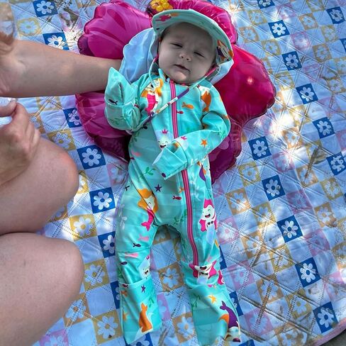 Baby Swimsuit Girl and Boy Infant Swimwear UPF 50+ Sun Protectant Bathing Suit Long Sleeve One Piece Full Coverage in Saudi Arabia