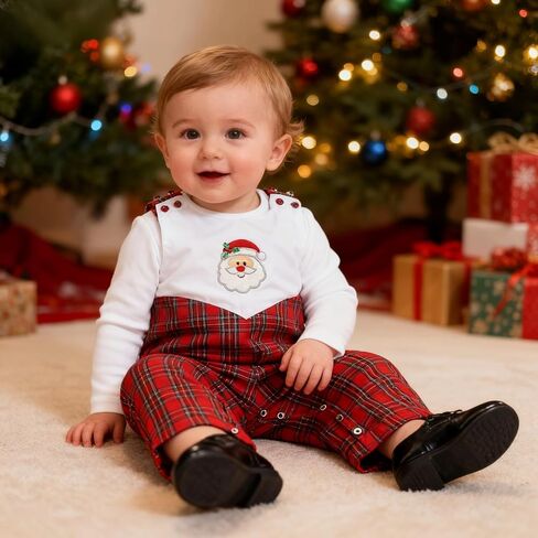 Lil cactus Boys Baby and Toddler Smocked Christmas Overalls in Saudi Arabia
