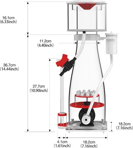 Magtool Aquarium in-Usump DC Protein Skimmer ، مع مضخة DC Pinwheel التي يمكن التحكم فيها لخزان الشعاب المرجانية ما يصل إلى 50 إلى 100 جرام (N100 Plus) in Kuwait