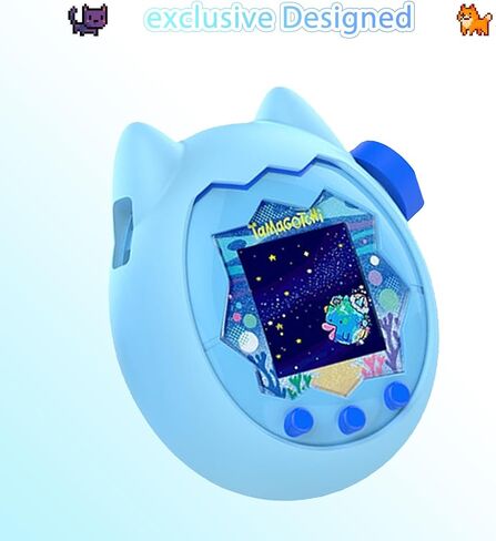 for Tamagotchi Paradise Soft Silicone Case and TPU Clear Screen Protector flim, 360-degree Full Protective with Flower Series Lanyard, Scratch Shock Protection,Purple in Saudi Arabia