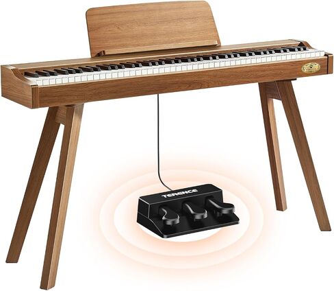 TERENCE Digital Piano 88 Key Semi-Weighted Keyboard,Full-Size Keyboard Piano for Beginners,Electric Piano with Stand,Triple Pedal,Removable Music Stand,Power Adapter in Saudi Arabia
