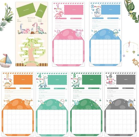 Bright Day Baby's First Year Calendar, Memory Book with Milestone Stickers and Storage Pocket, Baby Keepsake Tracker - 1st Year Tracker in Kuwait