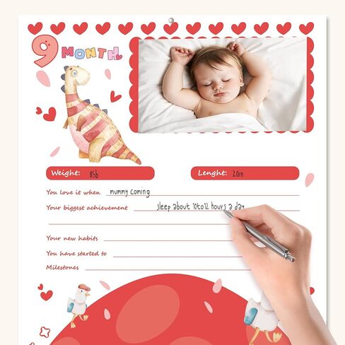 Bright Day Baby's First Year Calendar, Memory Book with Milestone Stickers and Storage Pocket, Baby Keepsake Tracker - 1st Year Tracker in Kuwait