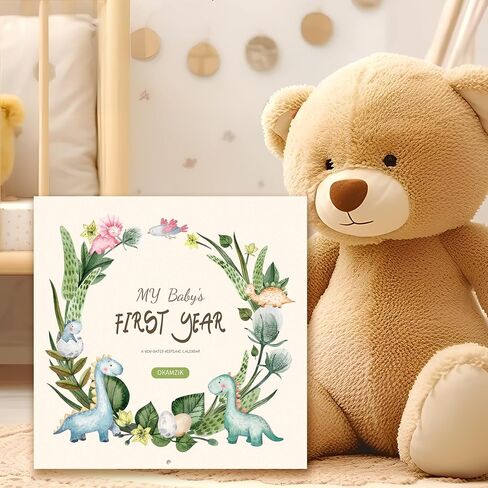 Bright Day Baby's First Year Calendar, Memory Book with Milestone Stickers and Storage Pocket, Baby Keepsake Tracker - 1st Year Tracker in Kuwait
