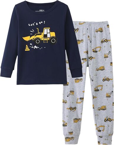 Mikrdoo Baby Boys Pajamas Set 2-Piece Long Sleeve Snug Fit Soft Cotton Sleepwear for Toddler Kids 12Months-7Years in Kuwait