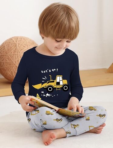 Mikrdoo Baby Boys Pajamas Set 2-Piece Long Sleeve Snug Fit Soft Cotton Sleepwear for Toddler Kids 12Months-7Years in Kuwait