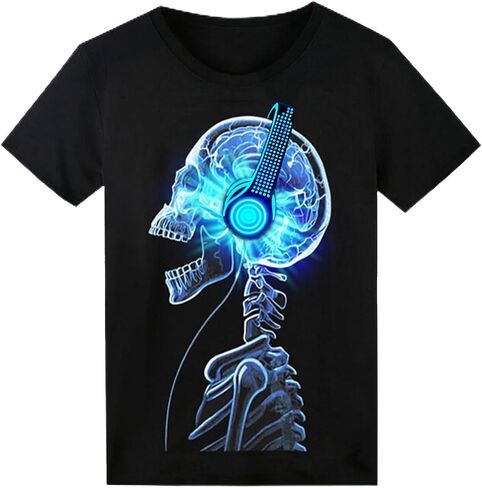 LED T Shirt Sound Activated Glow Shirts Light Up Equalizer Clothes for Party in Kuwait