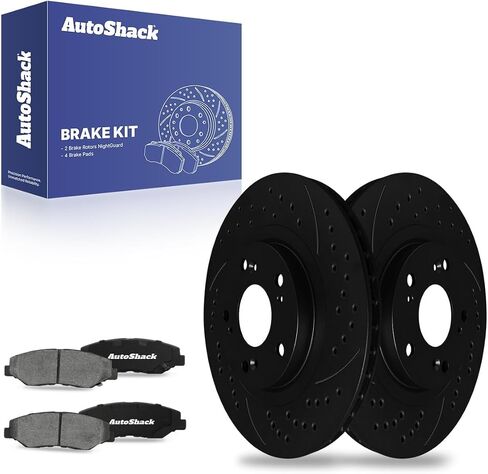 وسادات فرامل دوارة من السيراميك لدوارات الفرامل المحفورة والمشقوقة من AutoShack | بديل لسيارة هوندا سيفيك 2012-2015 2013-2015 أكورا ILX | فضة مطلية بالزنك | طقم فرامل 6 قطع | سيلفر شيلد برو in Saudi Arabia