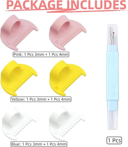 قفل غرزة حافة 3 مم/4 مم ، حاكم قالب الخياطة حتى الغرز ، مجموعة أدوات خياطة قياس مقياس الإبرة DIY لعشاق الخياطة والمبتدئين (2 PCS) in Kuwait