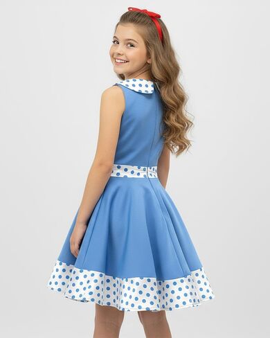 BlackButterfly Kids 'Zoey' Vintage Polka Dot 50's Girls Dress in Kuwait