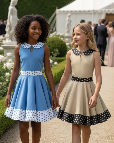 BlackButterfly Kids 'Zoey' Vintage Polka Dot 50's Girls Dress in Kuwait