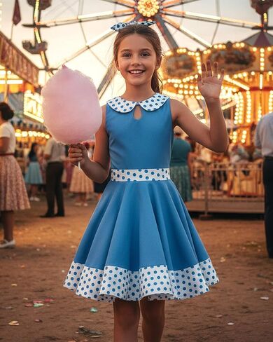 BlackButterfly Kids 'Zoey' Vintage Polka Dot 50's Girls Dress in Kuwait