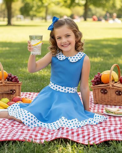 BlackButterfly Kids 'Zoey' Vintage Polka Dot 50's Girls Dress in Kuwait