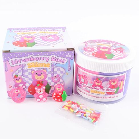 Pink Cow Cloud Slime ، الوحل المعطر مع سحر بقرة دونات لطيف وإضافات قوس قزح سحابة ، هدايا أعياد الميلاد للأطفال من 4 إلى 12 in Kuwait