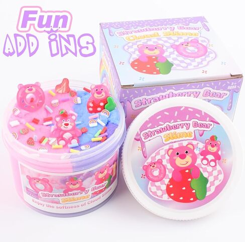 Pink Cow Cloud Slime ، الوحل المعطر مع سحر بقرة دونات لطيف وإضافات قوس قزح سحابة ، هدايا أعياد الميلاد للأطفال من 4 إلى 12 in Kuwait