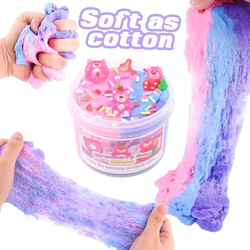 Pink Cow Cloud Slime ، الوحل المعطر مع سحر بقرة دونات لطيف وإضافات قوس قزح سحابة ، هدايا أعياد الميلاد للأطفال من 4 إلى 12 in Kuwait