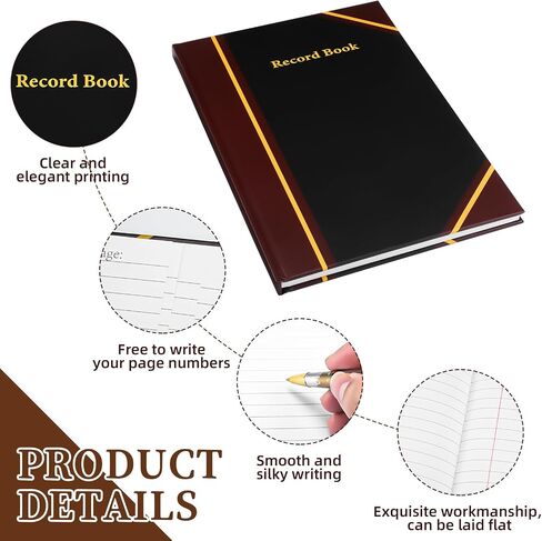Jetec Black Ledger Books for Bookkeeping 11.4 × 7.5 بوصة محاسبة دفتر محاسبة لتتبع الأموال والمصروفات in Saudi Arabia