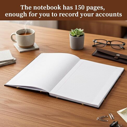Jetec Black Ledger Books for Bookkeeping 11.4 × 7.5 بوصة محاسبة دفتر محاسبة لتتبع الأموال والمصروفات in Saudi Arabia