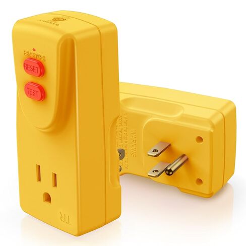 محول GFCI 15 أمبير 3 شوكات مؤرضة، ضمان 5 سنوات، قابس GFCI المحمول، قاطع دائرة الأعطال الأرضية لحماية السلامة الكهربائية لغسالة الضغط، حوض الاستحمام الساخن، مكيف الهواء in Kuwait