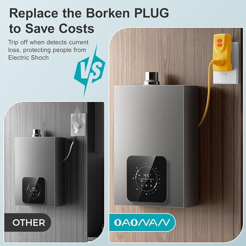 محول GFCI 15 أمبير 3 شوكات مؤرضة، ضمان 5 سنوات، قابس GFCI المحمول، قاطع دائرة الأعطال الأرضية لحماية السلامة الكهربائية لغسالة الضغط، حوض الاستحمام الساخن، مكيف الهواء in Kuwait