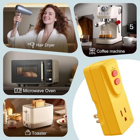 محول GFCI 15 أمبير 3 شوكات مؤرضة، ضمان 5 سنوات، قابس GFCI المحمول، قاطع دائرة الأعطال الأرضية لحماية السلامة الكهربائية لغسالة الضغط، حوض الاستحمام الساخن، مكيف الهواء in Kuwait