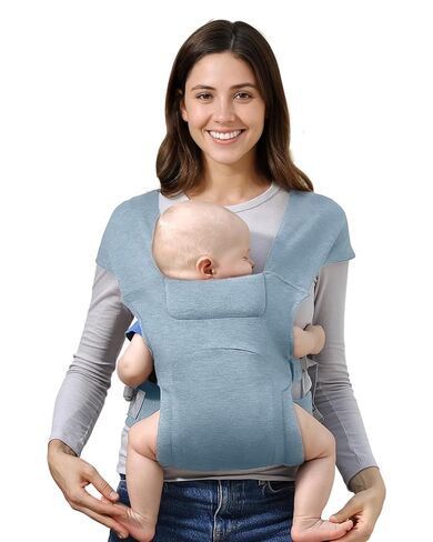 HEYVALUE Baby Carrier Newborn to Toddler(7-35lbs), Ergonomic Cross-Back Wraps with Adjustable Straps, Newborn Carrier with Effortless Put-On, Head Support for Hands-Free Comfort, Deep Gray in Kuwait