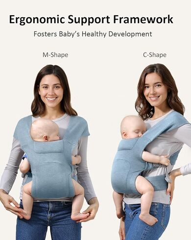 HEYVALUE Baby Carrier Newborn to Toddler(7-35lbs), Ergonomic Cross-Back Wraps with Adjustable Straps, Newborn Carrier with Effortless Put-On, Head Support for Hands-Free Comfort, Deep Gray in Kuwait