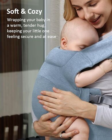 HEYVALUE Baby Carrier Newborn to Toddler(7-35lbs), Ergonomic Cross-Back Wraps with Adjustable Straps, Newborn Carrier with Effortless Put-On, Head Support for Hands-Free Comfort, Deep Gray in Kuwait